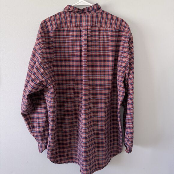 Ralph Lauren Big Shirt 100% Cotton Casual Button Down Red and Blue Plaid SIze XL - Picture 5 of 7